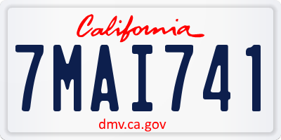 CA license plate 7MAI741