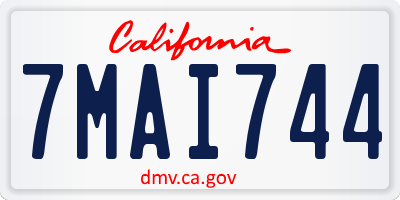 CA license plate 7MAI744