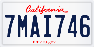 CA license plate 7MAI746