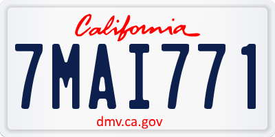 CA license plate 7MAI771