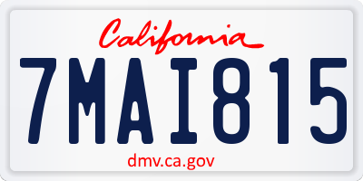 CA license plate 7MAI815