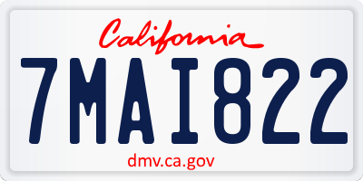 CA license plate 7MAI822