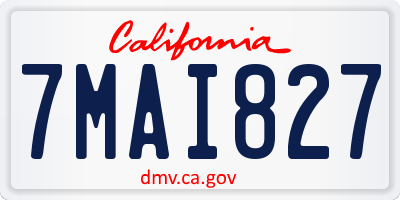 CA license plate 7MAI827