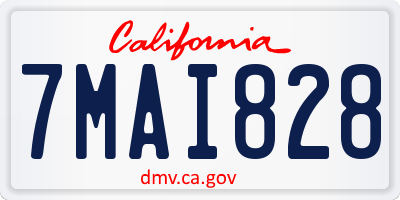 CA license plate 7MAI828