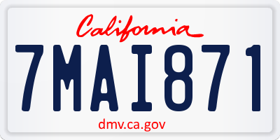CA license plate 7MAI871