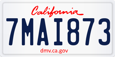 CA license plate 7MAI873