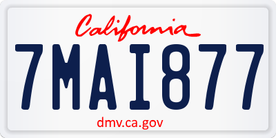 CA license plate 7MAI877