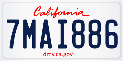 CA license plate 7MAI886