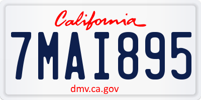CA license plate 7MAI895