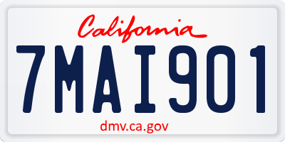 CA license plate 7MAI901