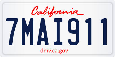 CA license plate 7MAI911