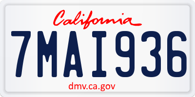 CA license plate 7MAI936