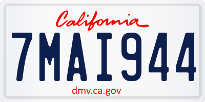 CA license plate 7MAI944