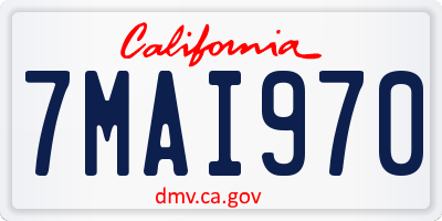 CA license plate 7MAI970