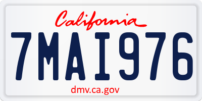 CA license plate 7MAI976