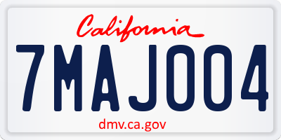 CA license plate 7MAJ004