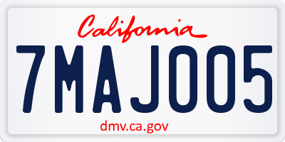 CA license plate 7MAJ005