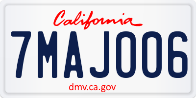 CA license plate 7MAJ006