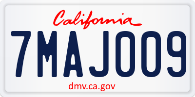 CA license plate 7MAJ009