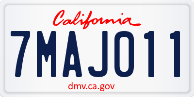 CA license plate 7MAJ011