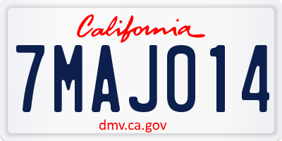 CA license plate 7MAJ014