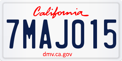 CA license plate 7MAJ015