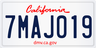 CA license plate 7MAJ019