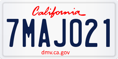 CA license plate 7MAJ021