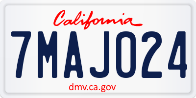 CA license plate 7MAJ024