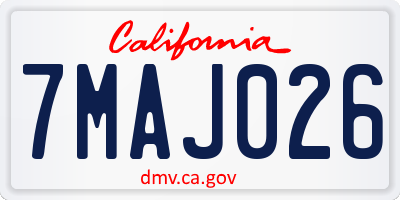 CA license plate 7MAJ026