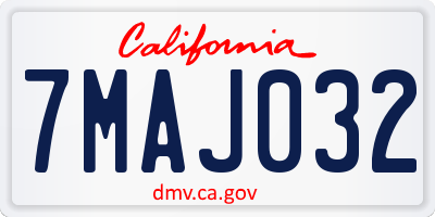CA license plate 7MAJ032