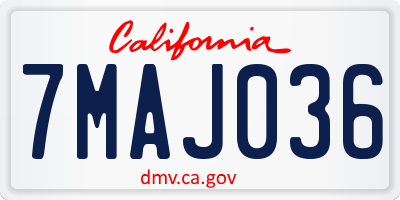 CA license plate 7MAJ036