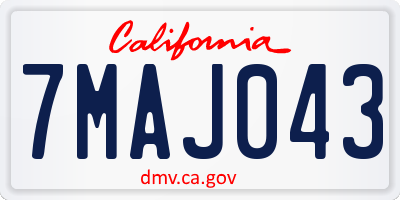 CA license plate 7MAJ043