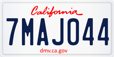 CA license plate 7MAJ044