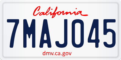 CA license plate 7MAJ045