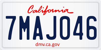 CA license plate 7MAJ046