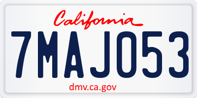 CA license plate 7MAJ053