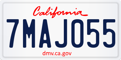 CA license plate 7MAJ055