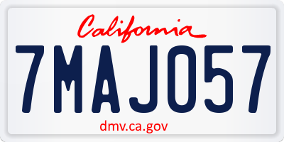 CA license plate 7MAJ057