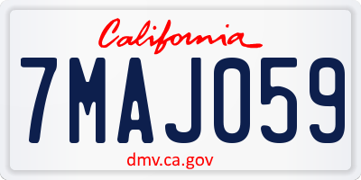 CA license plate 7MAJ059