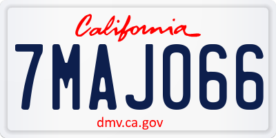 CA license plate 7MAJ066