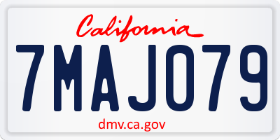 CA license plate 7MAJ079