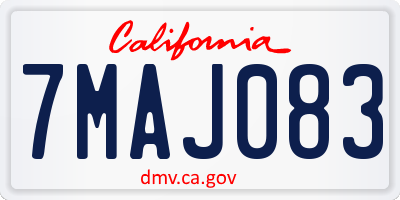 CA license plate 7MAJ083