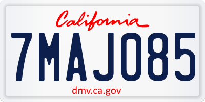 CA license plate 7MAJ085