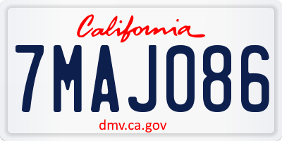 CA license plate 7MAJ086