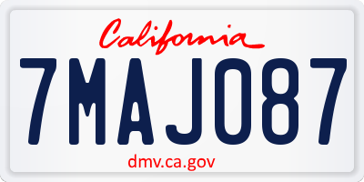 CA license plate 7MAJ087