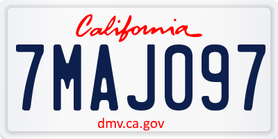 CA license plate 7MAJ097