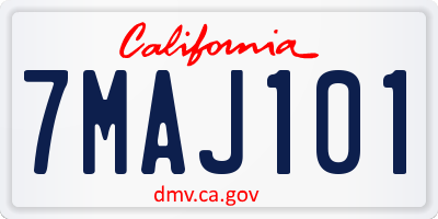 CA license plate 7MAJ101