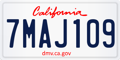 CA license plate 7MAJ109