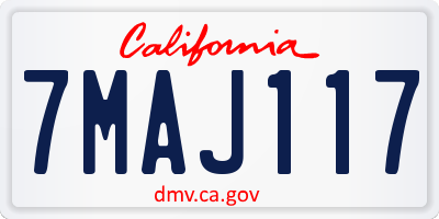 CA license plate 7MAJ117